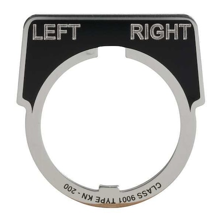 Schneider Electric Legend Plate, Half Round, Left-Right, Black 9001KN256