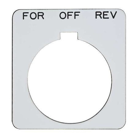 Schneider Electric Legend Plate, Square, For.-Off-Rev., White 9001KN259WP