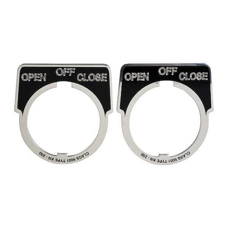 Schneider Electric Legend Plate, Open-Off-Close, Black 9001KN263