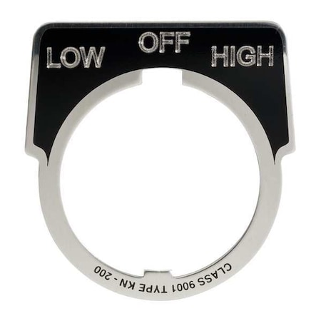 Schneider Electric Legend Plate, Low-Off-High, Black 9001KN265