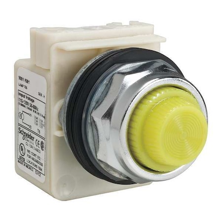 Schneider Electric Pilot Light, Incan, Yellow, 110-120V 9001KP1Y31