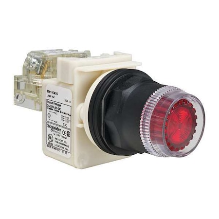Schneider Electric Illuminated Push Button, 30 mm, SPDT, Red 9001SK1L35RH13