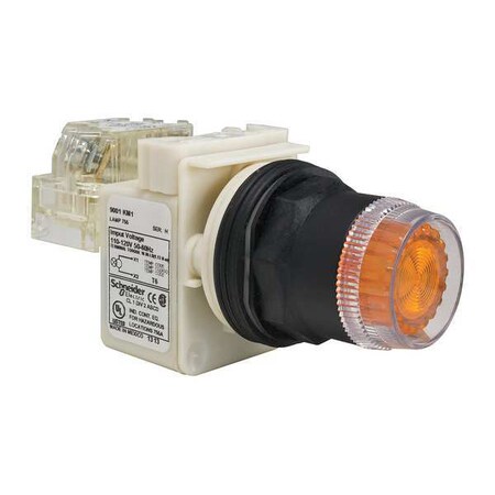 Schneider Electric Illuminated Push Button, 30 mm, 1NO/1NC, Amber 9001SK1L1AH13
