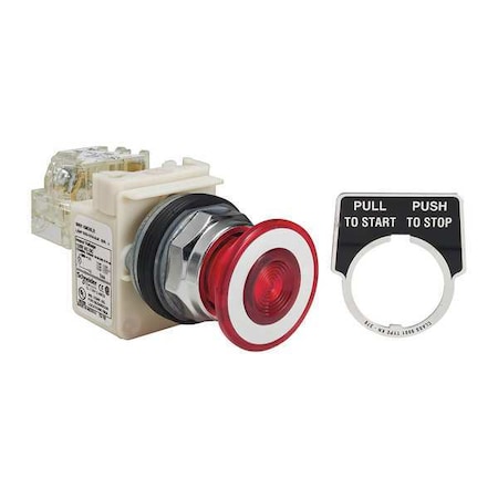 Schneider Electric Push Button Operator, 30 mm, SPDT, Red 9001KR9P38LRRH13