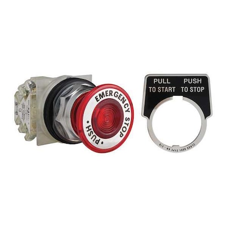 Schneider Electric Mushroom Head Push Button, 30 mm, SPDT, Red 9001KR9R05H13