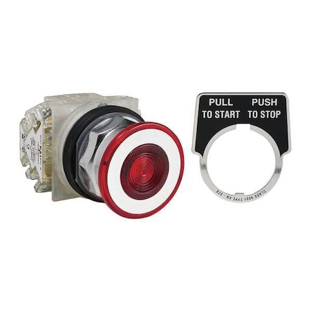 Schneider Electric Push Button Operator, 30 mm, DPDT, Red 9001KR9RH2