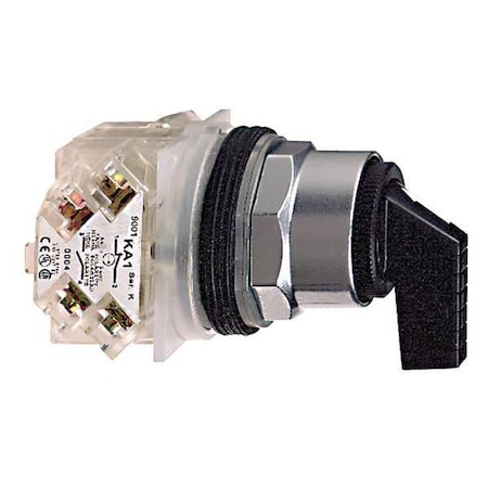 Schneider Electric Non-Illum Switch, 2NO/2NC, Ext Lvr, 3P, Blk 9001KS53FBH2