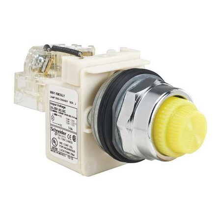 Schneider Electric Push to Test Pilot Light, Yellow, LED 9001KT35LYY31