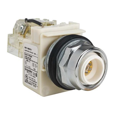 Schneider Electric Push to Test Pilot Light, Yellow, LED 9001KT38LY