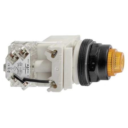 Schneider Electric Push to Test Pilot Light, Amber, Incand 9001SKT1A31