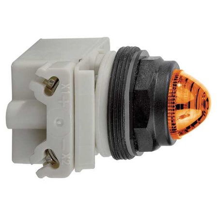 Schneider Electric Pilot Light, Incan, Amber, Domed Lens 9001SKP1A9