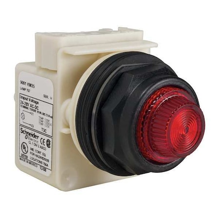 Schneider Electric Pilot Light, Incan, Red, 24-28VAC/DC 9001SKP35R31