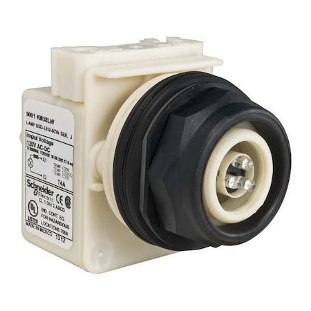 Schneider Electric Pilot Light, LED, White, 120VAC/DC 9001SKP38LW