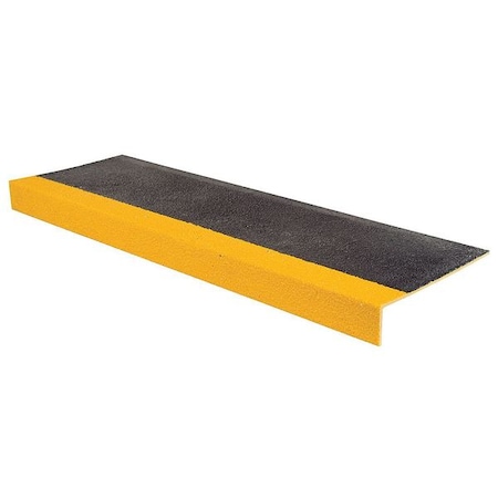 Rust-Oleum Stair Tread Cover Fiberglass Reinforced Plastic Medium Grit Size, Black/Yellow, 48 in W x 292462