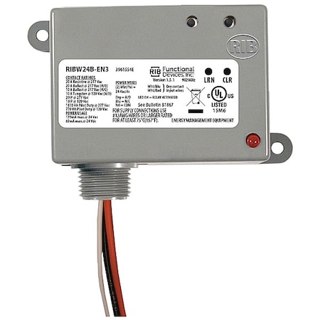 Functional Devices-Rib Wireless Relay/Transmitter, SPDT, 24VAC/DC RIBW24B-EN3