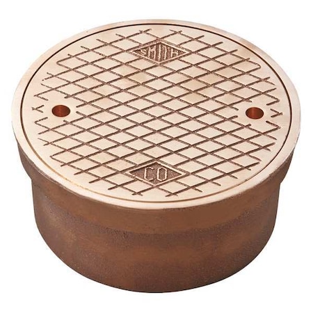 Jay R. Smith Manufacturing Round Floor Cleanout, Polished Bronze, 4", Inside Caulk 4890C04PB