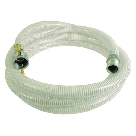 ZORO SELECT 4" ID x 20 ft PVC Water Suction Hose 50 PSI Clear/WT 45DU54