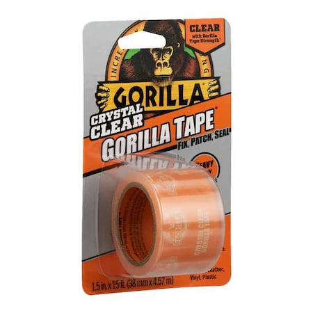 Gorilla Glue Duct Tape, Clear, 5 yd., 1-1/2 in. W 6015002