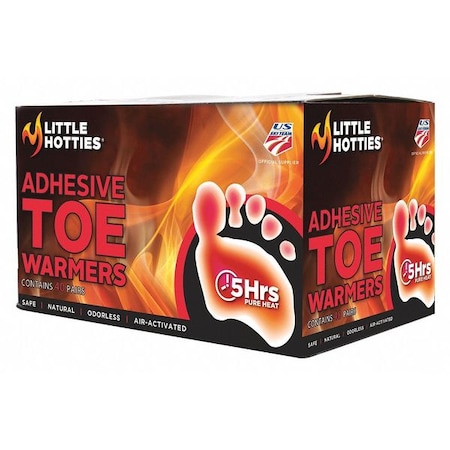 LITTLE HOTTIES Adhesive Toe Warmers, Up to 5 Hours, Footwear/Socks, Pack of 40 Pairs 07224