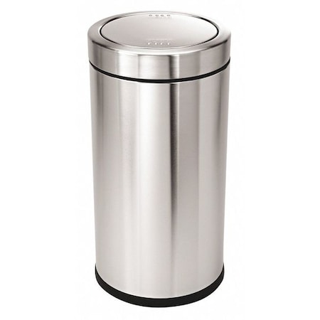 Simplehuman Simplehuman 14-1/2 gal Round Trash Can, Silver, Swing, Stainless Steel, Not Applicable CW1442
