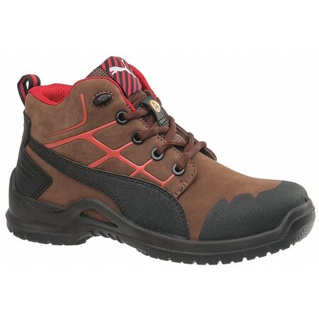 Puma Safety Shoes Size 8 Women's Athletic High-Top Steel Work Boots, Brown 634235