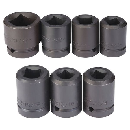 Proto 1" Drive Impact Socket Set, SAE, 7 pcs J1001SS