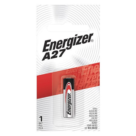 Energizer Alkaline Battery, A27 12V DC 1 PK A27BPZ