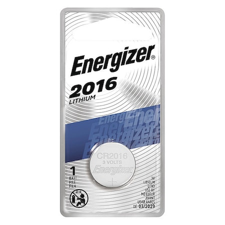 ENERGIZER Coin Cell, 2016, 3V ECR2016BP