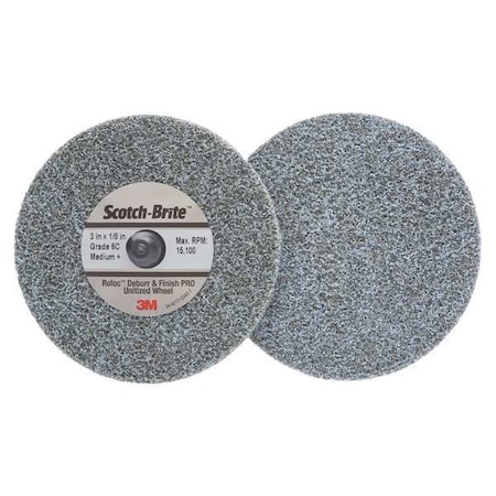 Scotch-Brite Unitized Wheel, 3 in Dia, 1/4 in W, TR Arbor Hole 61500301579