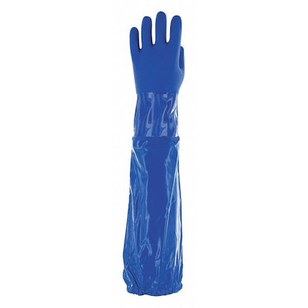 Ansell Solvex 58-430 Chemical Resistant Gloves, PVC, 24 in L, 79 mil, Blue, 10, 1 PR 23-201