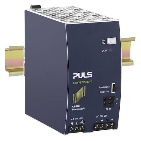 PULS DC Power Supply, Metal, 24 to 28VDC, 480W CPS20.241