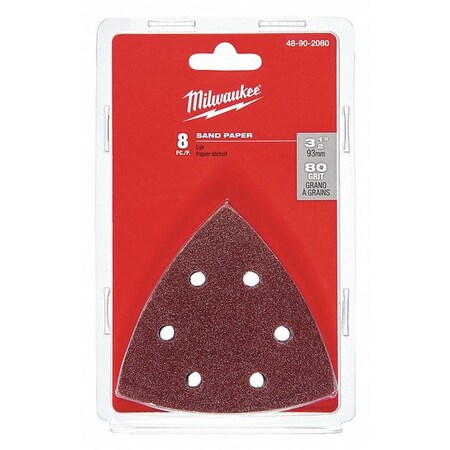 Milwaukee Tool 80 Grit Sand Paper for Multi-Tool (Qty 8) 48-90-2080