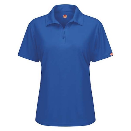 Red Kap Women's Short Sleeve Polo, Polyester, Button, 0 Pocket(s), Royal Blue, M SK91RB SS M
