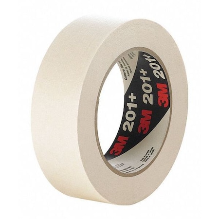 3M Masking Tape, 36 mm W x 55 m L, 4.4 mil Thick, Tan, Rubber Adhesive 201+