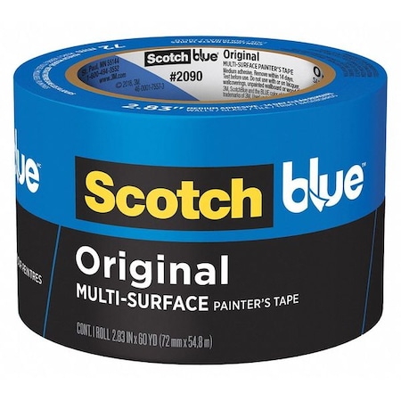 3M Painter's Tape, 72 mm W x 55 m L, 5.4 mil Thick, Blue, Acrylic Adhesive 2090-72NC