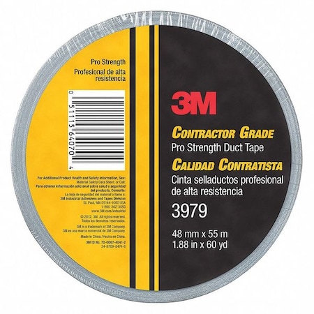 3M Duct Tape, Gray, 60 yd L, 1-7/8 in W 3979