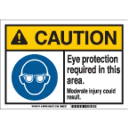 Brady Caution Sign, 7 in Height, 10 in Width, Plastic, Rectangle, English 145760