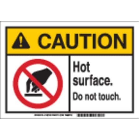 Brady Caution Sign, 10 in H, 14 in W, Plastic, Rectangle, English, 145747 145747