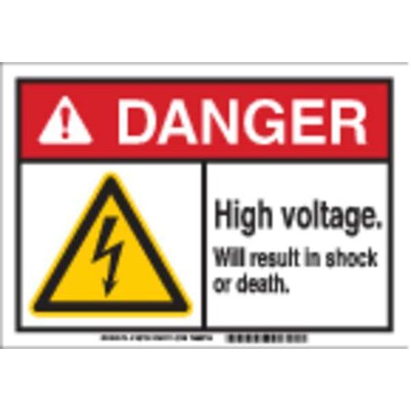 Brady Danger Sign, 7 in Height, 10 in Width, Plastic, Rectangle, English 145734