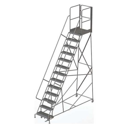 Tri-Arc 172 in H Steel Rolling Ladder, 13 Steps, 450 lb Load Capacity KDSR113242-XR