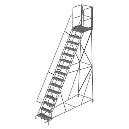 Tri-Arc 192 in H Steel Rolling Ladder, 15 Steps, 450 lb Load Capacity KDSR115242-XR