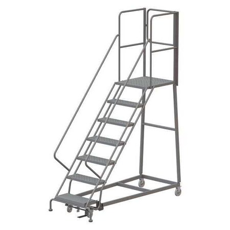 Tri-Arc 112 in H Steel Rolling Ladder, 7 Steps, 450 lb Load Capacity ...
