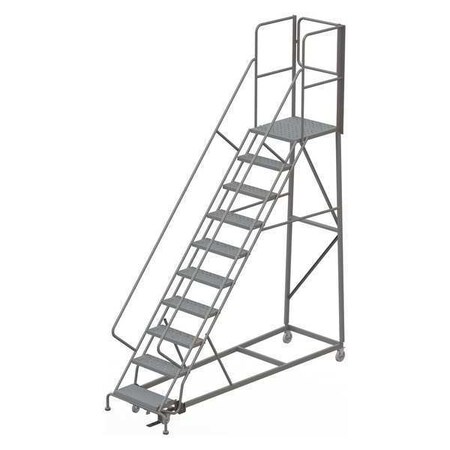 Tri-Arc 142 in H Steel Rolling Ladder, 10 Steps, 450 lb Load Capacity RWEC110246-XR