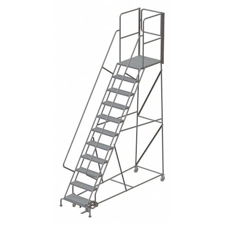 Tri-Arc 152 in H Steel Rolling Ladder, 11 Steps, 450 lb Load Capacity KDSR111246-XR