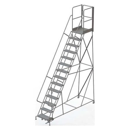 Tri-Arc 182 in H Steel Rolling Ladder, 14 Steps, 450 lb Load Capacity KDSR114246-XR