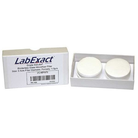 Labexact Glass Microfiber Filter, 55mm dia., PK100 LSS-AH5500