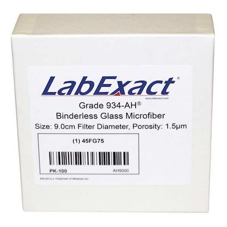 Labexact Glass Microfiber Filter, 90mm dia., PK100 LSS-AH9000