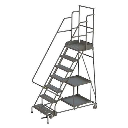 Tri-Arc 106 in H Steel Stock Picking Rolling Ladder, 7 Steps, 450 lb Load Capacity KDSP107242