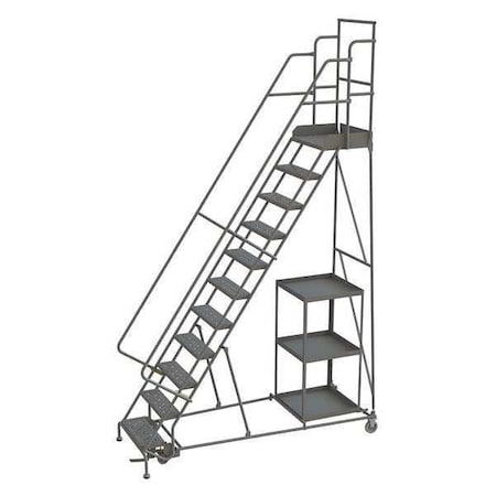 Tri-Arc 146 in H Steel Stock Picking Rolling Ladder, 11 Steps, 450 lb Load Capacity KDSP111242