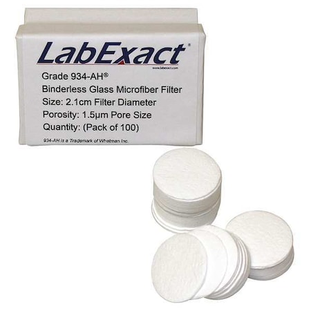Labexact Glass Microfiber Filter, 21mm dia., PK100 LSS-AH2100